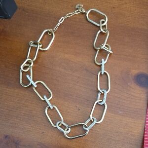 Swarovski Gold-Tone Link Necklace with Pave Accents